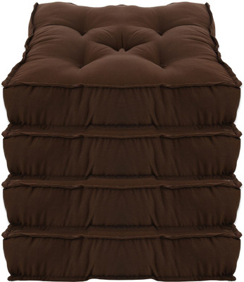KUBER INDUSTRIES Microfibre Solid Chair Pad Pack of 4(Brown)