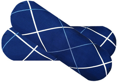 SANJU BROTHER Microfibre Abstract Bolster Pack of 2(BLUE BLUESTA 694)