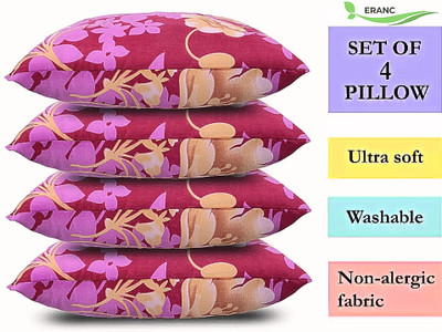GOGA LUXURY Polyester Fibre Abstract Sleeping Pillow Pack of 4(Pink)