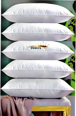 TWIROX LUXURY Microfibre Abstract Sleeping Pillow Pack of 5(White)