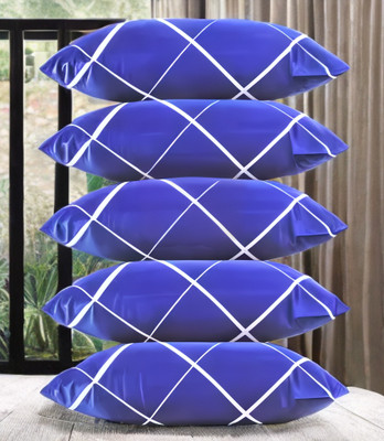 YPOLOIPO Polyester Fibre Sleeping Pillow Pack of 5 Solid LUXURY(Blue)