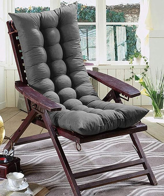 Keshav Pharma Cotton Chair Pad Pack of 1 Solid Rocking Chairpad(Grey)