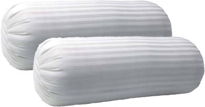 ZLXO Luxurious Comfort Microfibre Solid Bolster Pack of 2(White)