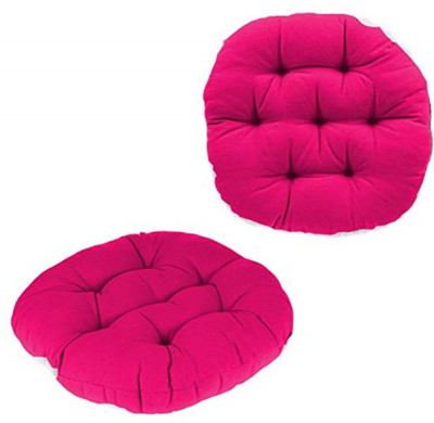 Hundur Store Microfibre Chair Pad Pack of 2 Solid(Pink)