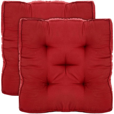 AlertEra Industries Chairpad Microfibre Solid Chair Pad Pack of 2(Red)