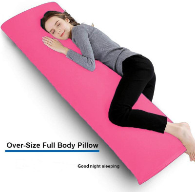 Mom's Moon Ultra Soft Full Body Pillow-Side Sleeping Pillow Microfibre Solid Body Pillow Pack of 1(Pink)