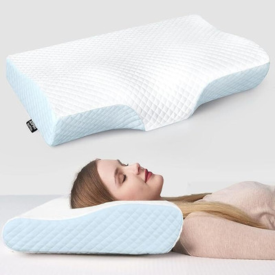 Flipkart Perfect Homes Memory Foam Sleeping Pillow Pack of 1 Solid ORTHOPEDIC(002 SKY)