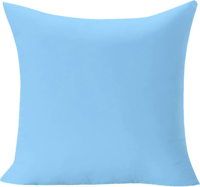 Divine Casa Polyester Fibre Solid Cushion Pack of 1(Corydalis Blue)
