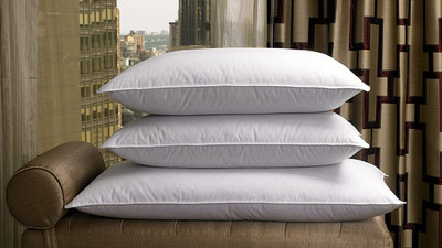 ROYALREOX Cotton Solid Sleeping Pillow Pack of 3(White)