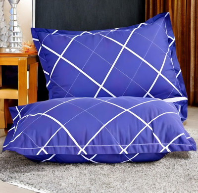 LIPONOS LUXURY Polyester Fibre Solid Sleeping Pillow Pack of 2(Blue)