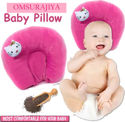 Omsurajiya Mustard Seeds Baby Pillow Pack of 1 Toons & Characters(Pink)