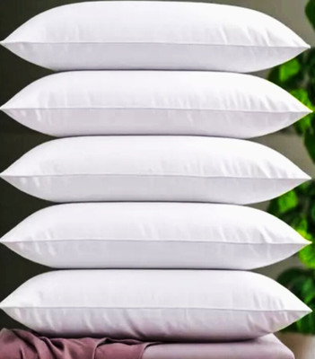 EIRINI LUXURY Polyester Fibre Solid Sleeping Pillow Pack of 5(White)