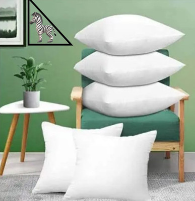 SANJU BROTHER LUXORY Microfibre Solid Cushion Pack of 5(White)