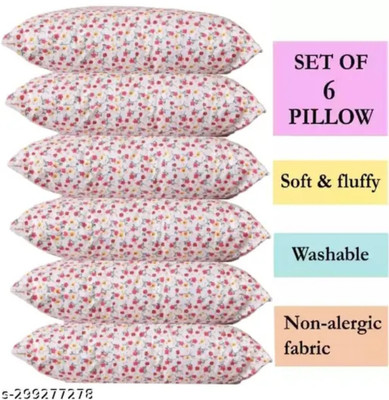 YPOLOIPO LUXURY Polyester Fibre Solid Sleeping Pillow Pack of 6(PRINTED)