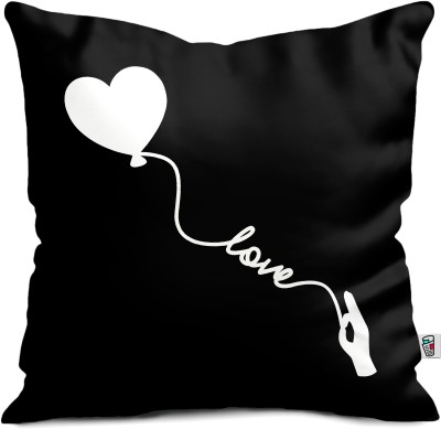 Paperholic Creations Valentine Love Pillow| Birthday Gift for Girlfriend, Boyfriend Polyester Fibre Quotes Cushion Pack of 1(Black)
