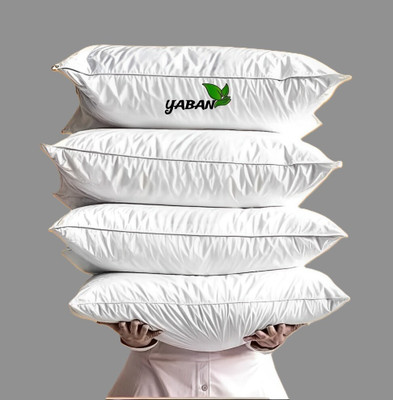 YABAN LUXURY Cotton Solid Sleeping Pillow Pack of 4(White)