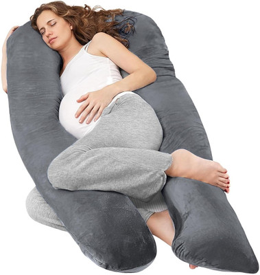 dyf Polyester Fibre Pregnancy Pillow Pack of 1 Solid ultra soft u shaped(gary)