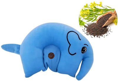 Hellobear Mustard Seeds Baby Pillow Pack of 1 Animals Pillow for Newborn Baby-Round Head Shaping Baby Pillow, 0-12 Months(SKY Blue)