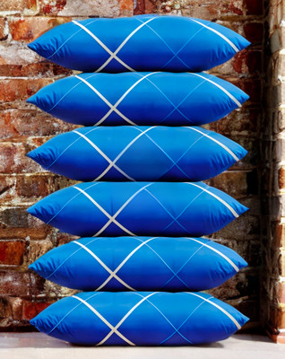 YPOLOIPO LUXURY Polyester Fibre Abstract Sleeping Pillow Pack of 6(Blue)
