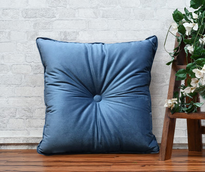 OASIS Deco Cushion Polyester Fibre Solid Cushion Pack of 1(Blue)