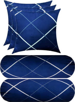 Swikon star Microfibre Stripes Sleeping Pillow Pack of 5(Blue, White)