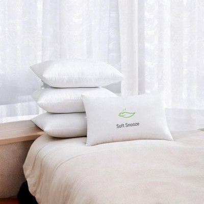 SOFT SNOOZE Microfibre Sleeping Pillow Pack of 4 Solid SOFT LUXURY(White)