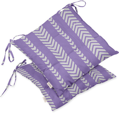 Vargottam Polyester Fibre Geometric Chair Pad Pack of 2(Dusty Purple 1)