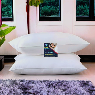 NKSNIMYSTORE LUXURY Cotton Solid Sleeping Pillow Pack of 2(White)
