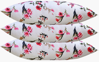 ACTOS Microfibre Floral Sleeping Pillow Pack of 3(White)