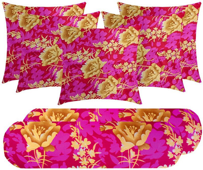 SANJU BROTHER 2 Bolester 5 Cushion Microfibre Abstract Bolster Pack of 7(Purple)