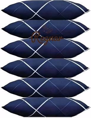 Rengar Luxury Cotton Solid Sleeping Pillow Pack of 6(Blue)