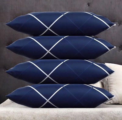 Urmila Creation Microfibre Sleeping Pillow Pack of 4 Solid LUXURY(Blue)