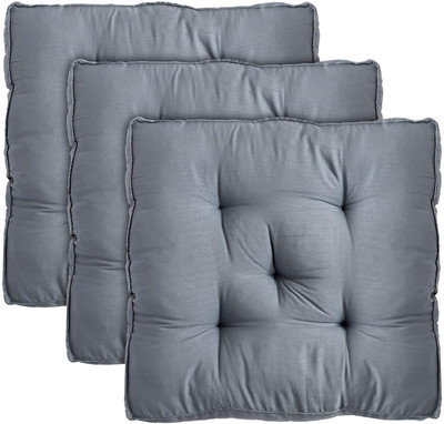 AlertEra Chairpad Microfibre Solid Chair Pad Pack of 3(Grey)