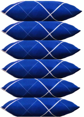 Gaulpastore Polyester Fibre Solid Sleeping Pillow Pack of 6(Blue)