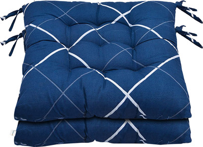 HOMESTIC by Kuber Industries Microfibre Solid Chair Pad Pack of 2(Blue)