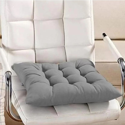 THM Microfibre Solid Chair Pad Pack of 1(Grey)
