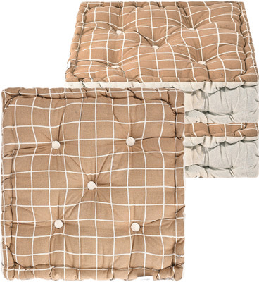 KUBER INDUSTRIES Microfibre Abstract Chair Pad Pack of 3(Brown)