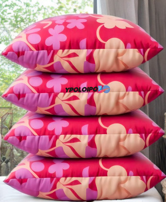 YPOLOIPO LUXURY Microfibre Abstract Sleeping Pillow Pack of 4(Pink)