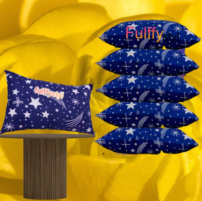 fulffystyl Microfibre Sleeping Pillow Pack of 6 Abstract SOFT(Blue)