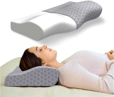 EYELUK Memory Foam Orthopaedic Pillow Pack of 1 Solid Orthopaedic pillow(Dark Grey)