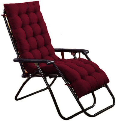 Mom's Moon Long Rocking Chair Cushion Polyester Fibre Solid Chair Pad Pack of 1(Maroon)