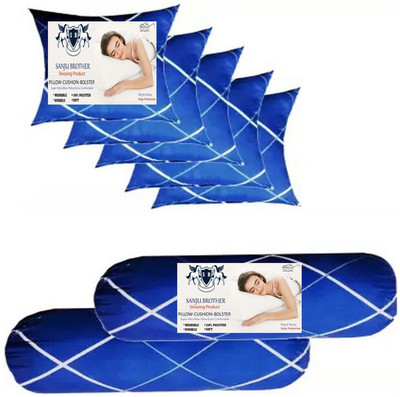 SANJU BROTHER 2 Bolester 5 Cushion Microfibre Solid Bolster Pack of 7(Printed)