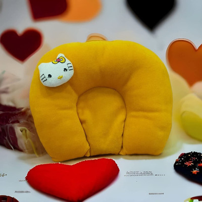 EVK Mustard Seeds, Cotton Baby Pillow Pack of 1 Animals, Solid(Yellow)