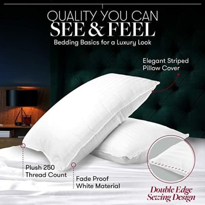 KWALITY DREAMS Polyester Fibre Solid Sleeping Pillow Pack of 2(White)