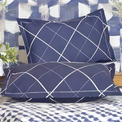 EIRINI LUXURY Polyester Fibre Solid Sleeping Pillow Pack of 2(Blue)