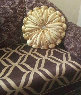 GTX Microfibre Cushion Pack of 1 Solid Decorative(Golden)