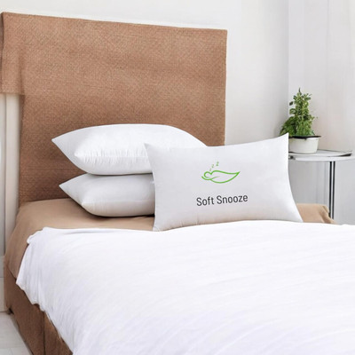 SOFT SNOOZE Microfibre Sleeping Pillow Pack of 3 Solid Soft Luxury(White)