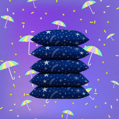 CATHROL Polyester Fibre Sleeping Pillow Pack of 5 Abstract 5 Pillows(Blue)