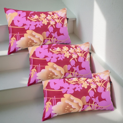 CIEZAR Polyester Fibre Sleeping Pillow Pack of 3 Solid Luxury(Pink)