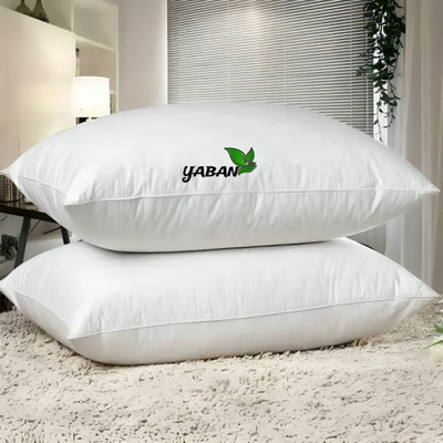 YABAN LUXURY Polyester Fibre Solid Sleeping Pillow Pack of 2(White)